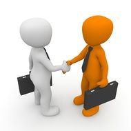 handshake of people with black briefcases