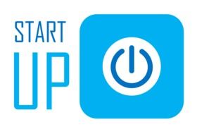 Startup, blue Business icon