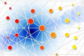 painted multi-colored web of the Internet