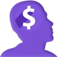 dollar sign on a man head silhouette as a 3d model