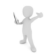 figure of a man with a phone in his hand