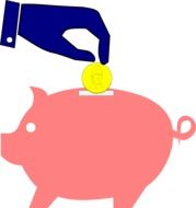 throw a coin in a piggy bank