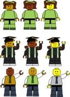 collage of lego students