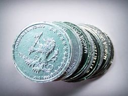coins on a white background