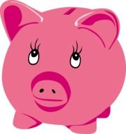 piggy bank drawing on white background