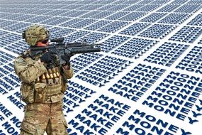 Soldier Military and text make mony