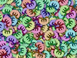 euro colorful currency symbols