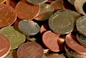 various coins, background