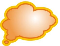 drawn orange speech bubble