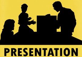 Showing business presentation as a clipart