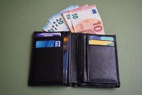 euro banknotes in wallet