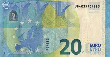 20 euro banknote closeup