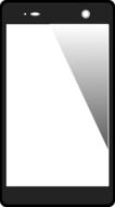 black mobile phone with white screen