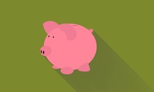 Save Money Bank pink Piggy drawing
