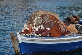 fishing boat with fishing net