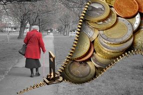 old woman pensioner