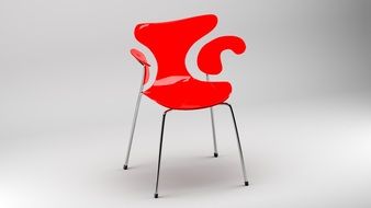 3D model of red chair