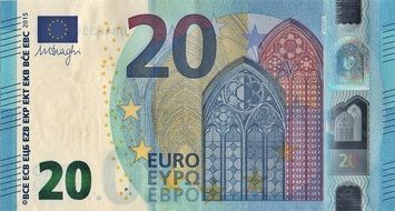 blue banknote of 20 euro