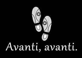 shoe prints on a black background