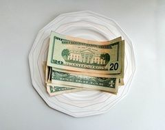 Money on a plate