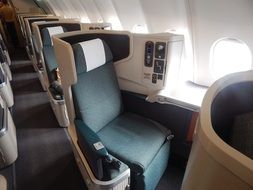 Plane flight in business coach