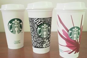 Colorful cups from Starbucks