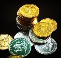 golden and silver coins