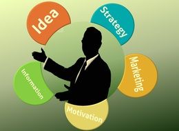 extending chart with businessman silhouette