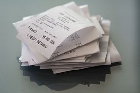 receipts on the table