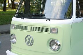 green retro car