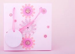 paper gift bag with pink flowers