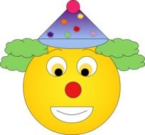 Yellow smiley clown clipart