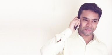 Businessman is talking with the phone