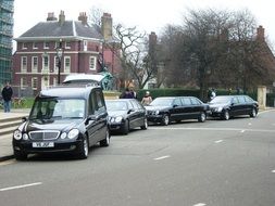 funeral procession on the road