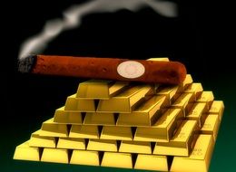 picture of the Cigar and gold ingots