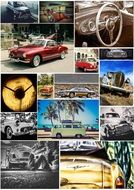 collage with old classic cars