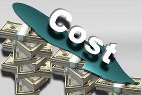 cost falling on dollars background