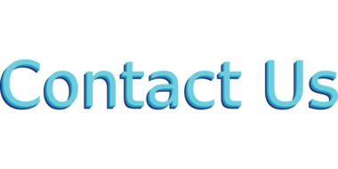 blue inscription contact us on a white background