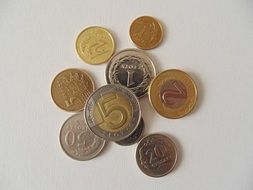 sprinkled polish coins