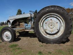 Tractor on the field in countryside