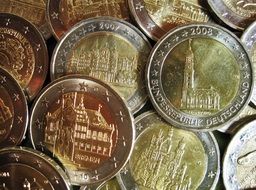 pile of Two Euro Special Coins