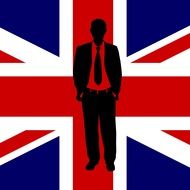 businessman on the Union Jack background