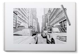 pencil drawing of new york