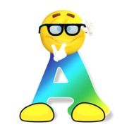 emoticon in glasses and letter A