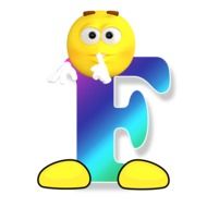 emoticon and letter F