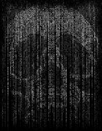 Skull Matrix Code drawing