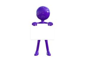 purple figure for advertising