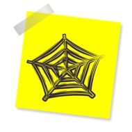 Web, drawing on yellow paper, Network symbol