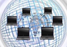 global computer network on the background of the ball