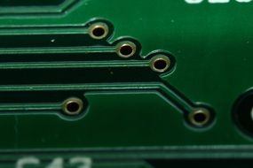 green printed circuit board close up